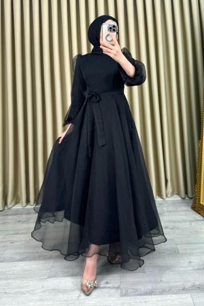 Elfida Tül Abiye Siyah