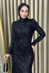 Sinem Pullu Abiye Siyah