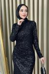 Sinem Pullu Abiye Siyah