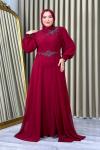Elif tesettür abiye Bordo