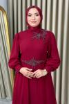 Elif tesettür abiye Bordo