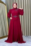 Elif tesettür abiye Bordo