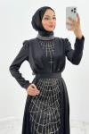 Halide tesettür abiye Siyah