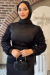 Azra Tesettür Elbise Siyah