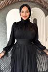 Melisa Tül abiye Siyah