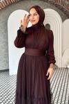 Melisa Tül abiye Acı Kahve