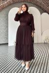 Melisa Tül abiye Acı Kahve