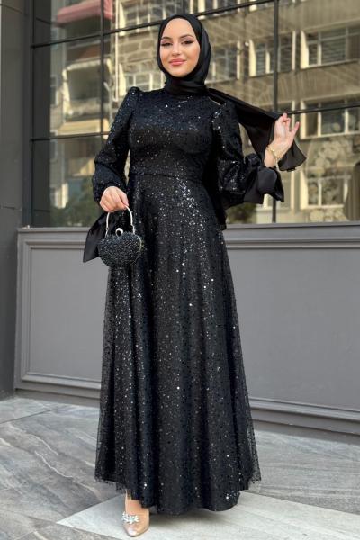 Nisa Tesettür abiye Siyah