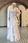 Cansu Tesettür Abiye Taş Rengi