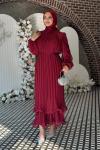Kumru Tesettür Abiye Bordo