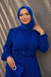 Neslişah Tesettür Abiye Saks Mavisi