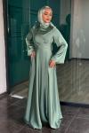 Demet Tesettür Abiye Mint Yeşili