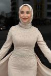 Ayça Tesettür Abiye Taş Rengi