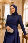 Meliha tesetür abiye Lacivert