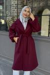 Yeliz Kaşe Kaban Bordo
