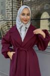Yeliz Kaşe Kaban Bordo