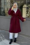 Yeliz Kaşe Kaban Bordo