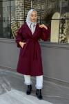 Yeliz Kaşe Kaban Bordo