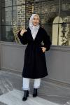 Yeliz Kaşe Kaban Siyah
