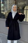 Yeliz Kaşe Kaban Siyah
