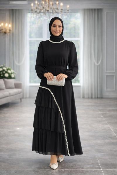 Kayra Tesettür Abiye Siyah