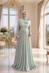 Alya Tesettür Abiye Mint Yeşili