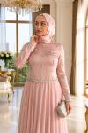 Alya Tesettür Abiye Pembe