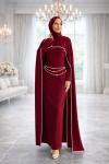 Esin Tesettür Abiye Bordo