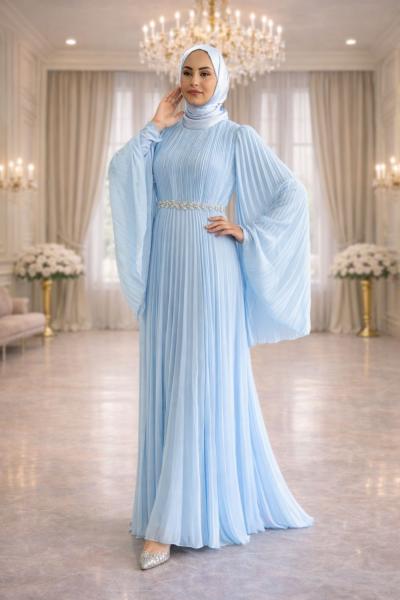 Dilek Tesettür Abiye Bebe Mavisi