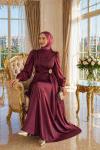 Gülce Tesettür Abiye Bordo