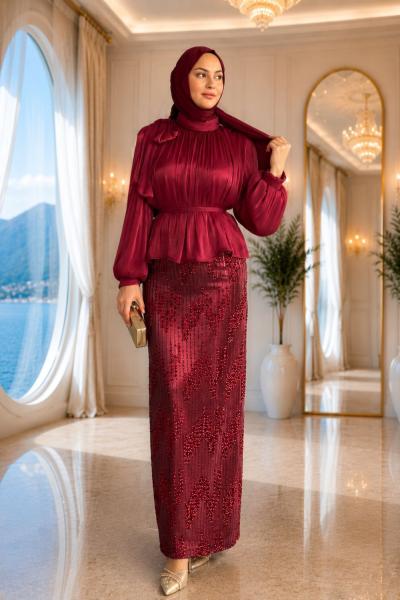 Özlem Etekli Takım Bordo