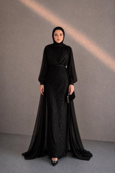 Nihal Tesettür Abiye Siyah