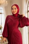 Ayşe Tesettür Abiye Bordo