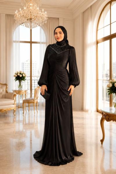 Ayşe Tesettür Abiye Siyah