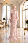 Ayşe Tesettür Abiye Pembe