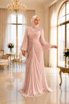 Ayşe Tesettür Abiye Pembe