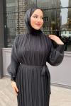 Ebru Piliseli Jan Jan Tesettür Abiye Siyah