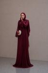 Gizem Dantel Tesettür Abiye Bordo