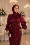 Hatice Tesettür Abiye Bordo