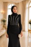 Sahra Tesettür Abiye Siyah