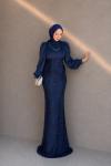 Hatice Tesettür Abiye Lacivert