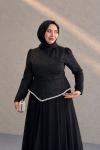 Zara Tesettür Abiye Simli Siyah