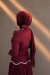 Merve Tesettür Abiye Bordo