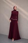 Merve Tesettür Abiye Bordo