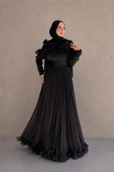 Adelina Tesettür Abiye Siyah