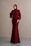 Diva Tesettür Abiye Bordo