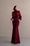 Diva Tesettür Abiye Bordo