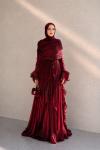 Madonna Abiye Işıltılı Bordo