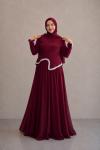 Zeynep Tesettür Abiye Bordo