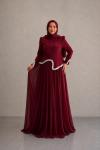 Zeynep Tesettür Abiye Bordo
